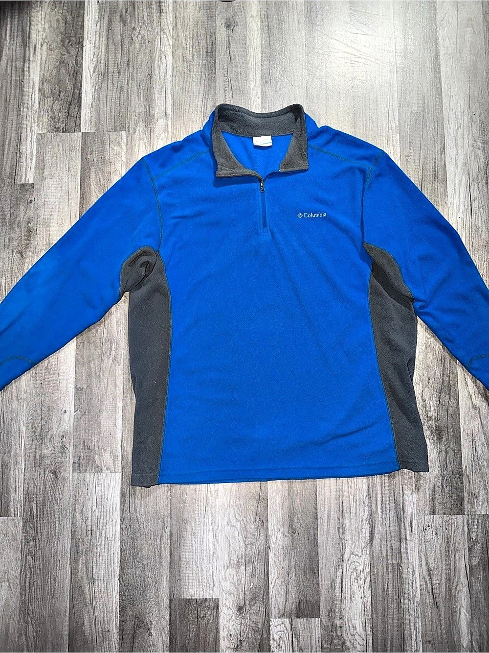 Columbia Quarter Zip Fleece Men's Blue & Gray Pullover